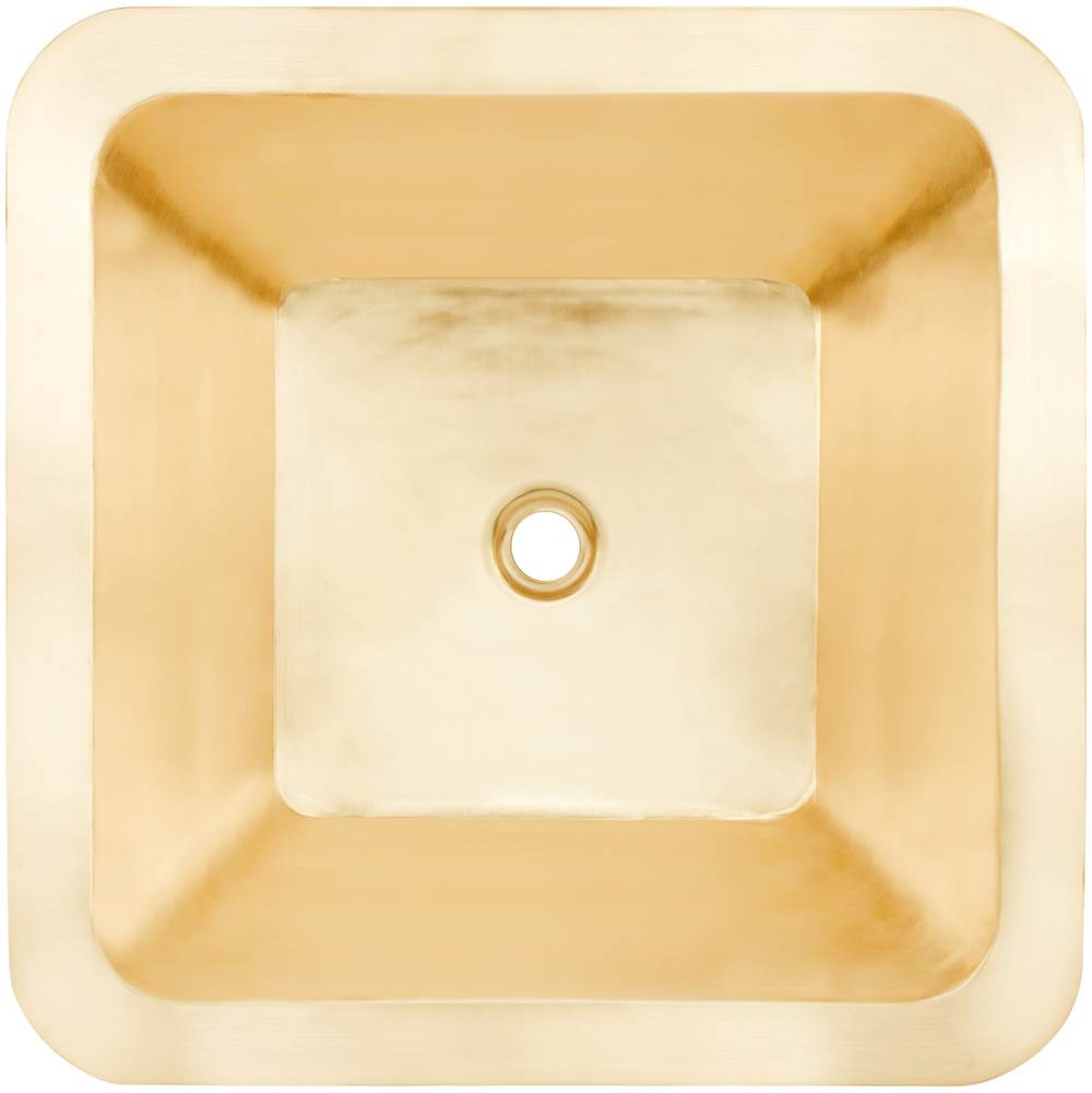Linkasink - Smooth Large Square 1.5'' drain opening - Satin Unlacquered Brass