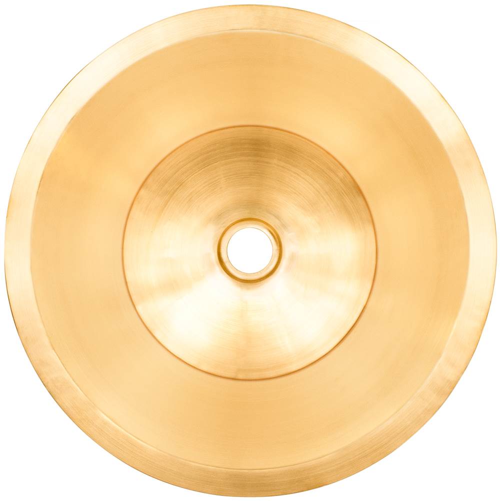 Linkasink - Smooth Small Round Flat Bottom Bar/Utility, 1.5'' drain opening - Satin Unlacquered Brass