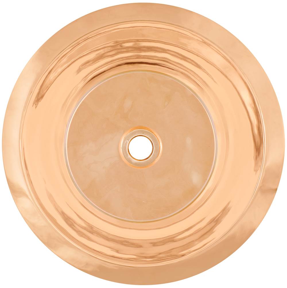 Linkasink - Smooth Small Round Flat Bottom Bar/Utility, 2'' drain opening - Polished Unlacquered Rose Gold