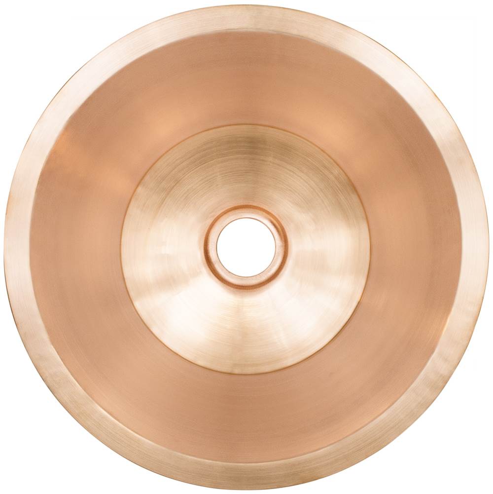 Linkasink - Smooth Small Round Flat Bottom Bar/Utility, 2'' drain opening - Satin Unlacquered Rose Gold