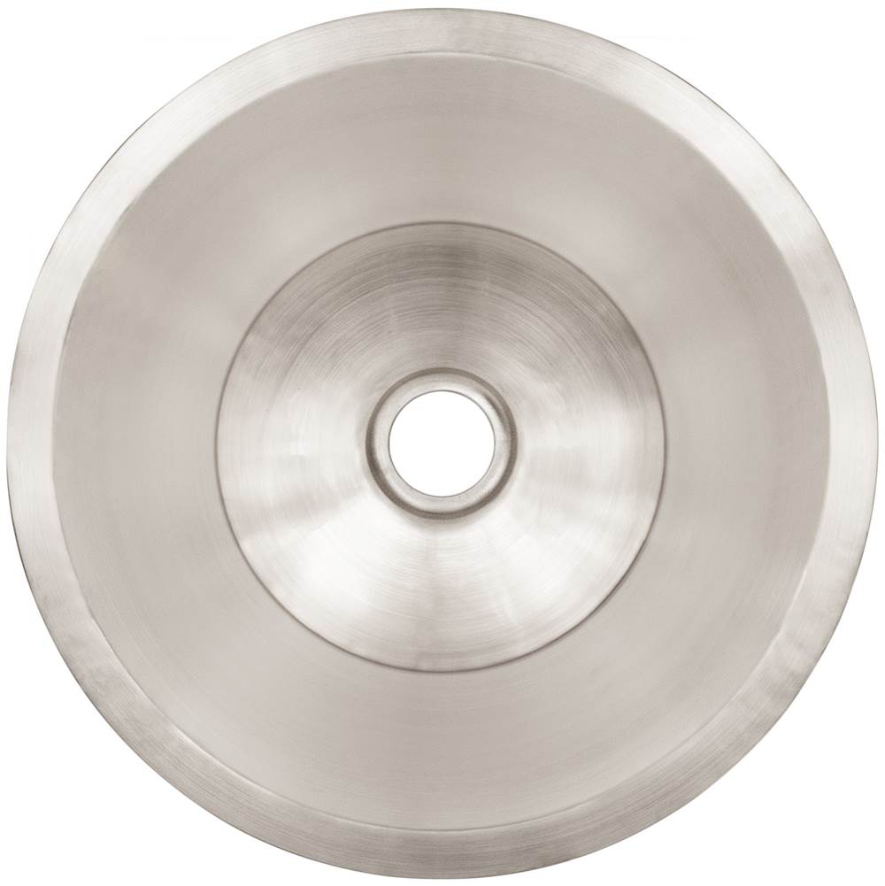 Linkasink - Smooth Small Round Flat Bottom Bar/Utility, 2'' drain opening - Satin Stainless Steel