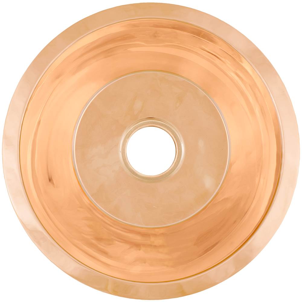 Linkasink - Smooth Large Round Flat Bottom Bar/Utility, 3.5'' drain opening - Polished Unlacquered Rose Gold