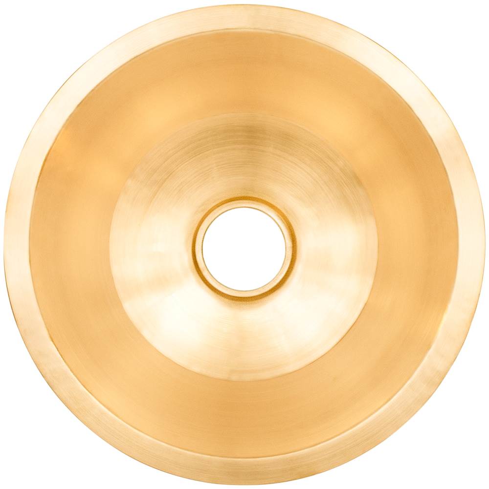 Linkasink - Smooth Large Round Flat Bottom Bar/Utility, 3.5'' drain opening - Satin Unlacquered Brass