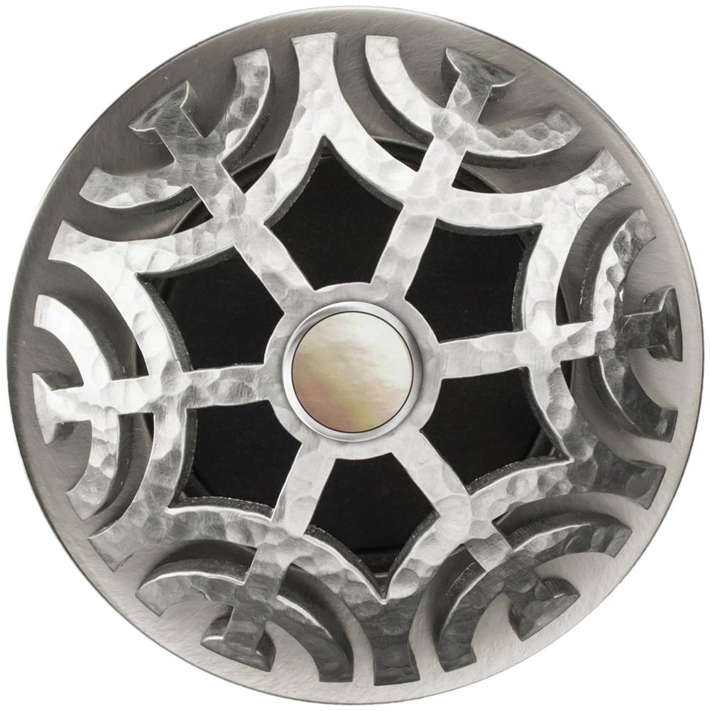 Linkasink - Maze Grid with Mother of Pearl Screw - Satin Hammered Stainless Steel