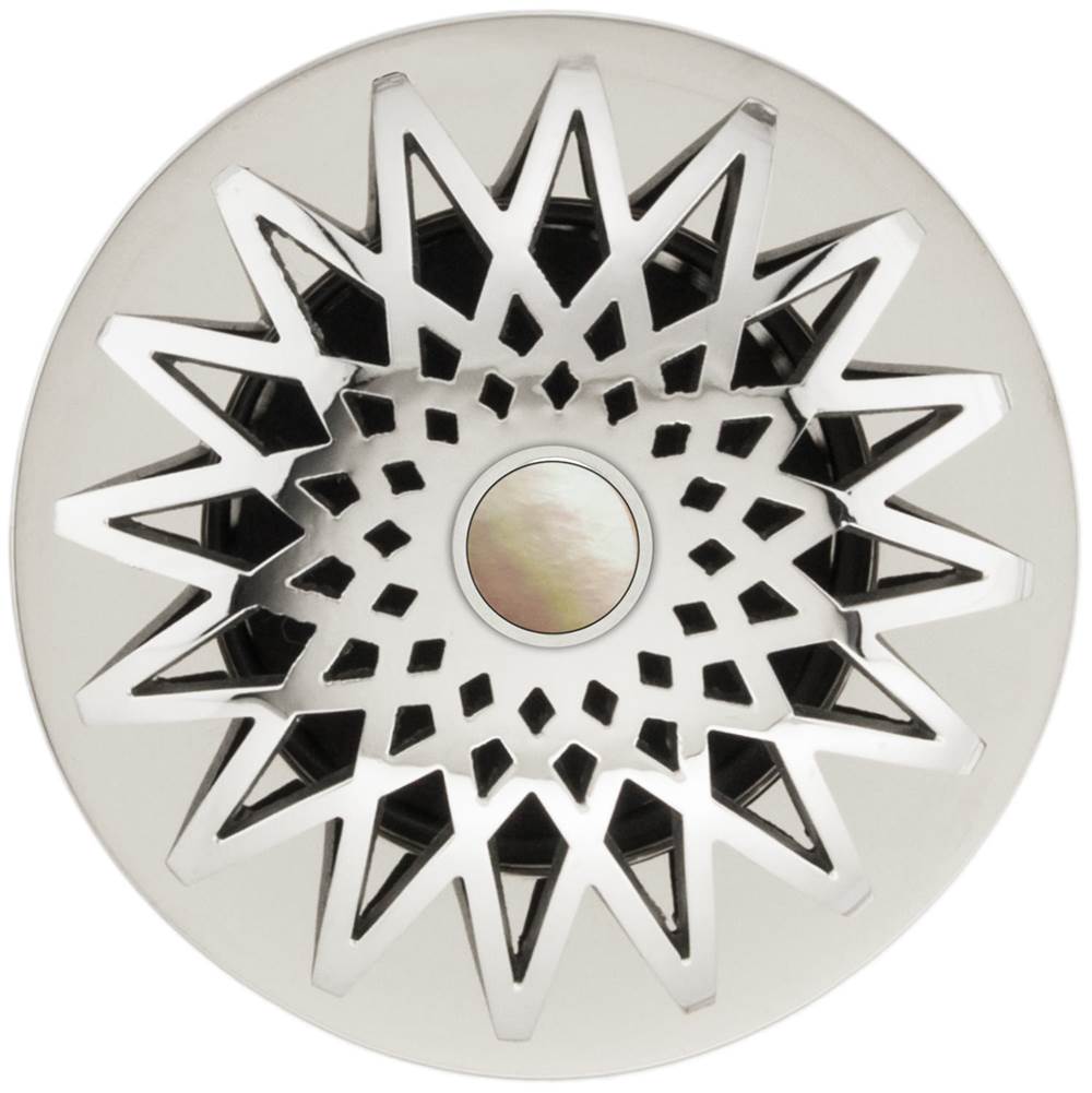 Linkasink - Star Grid with Mother of Pearl Screw - Polished Smooth Stainless Steel