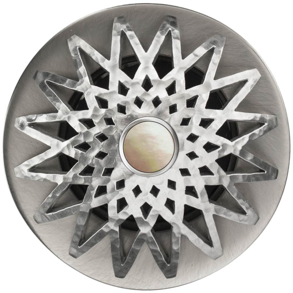 Linkasink - Star Grid with Mother of Pearl Screw - Satin Hammered Stainless Steel