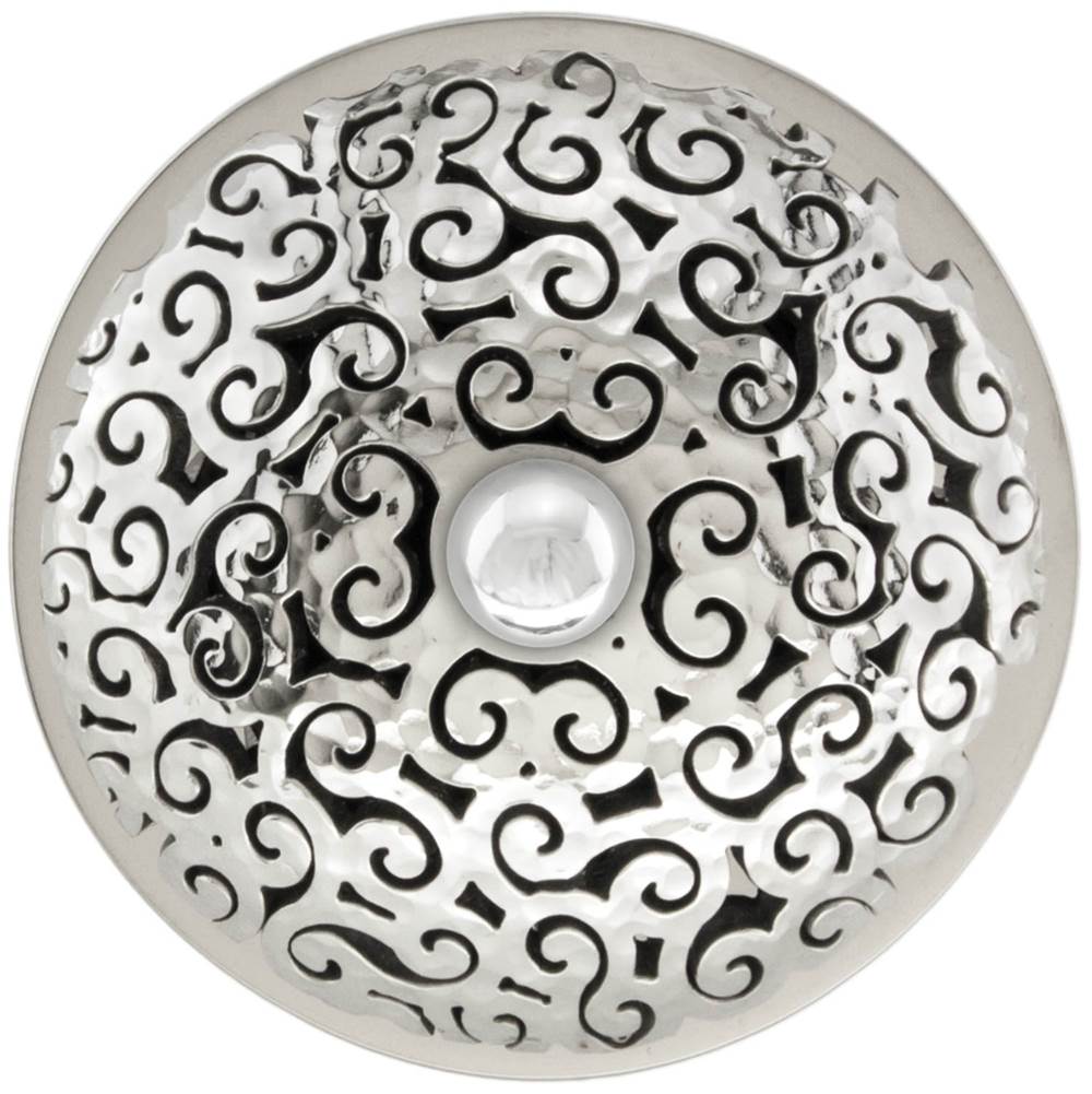 Linkasink - Swirl Grid with Sphere Screw - Polished Hammered Stainless Steel
