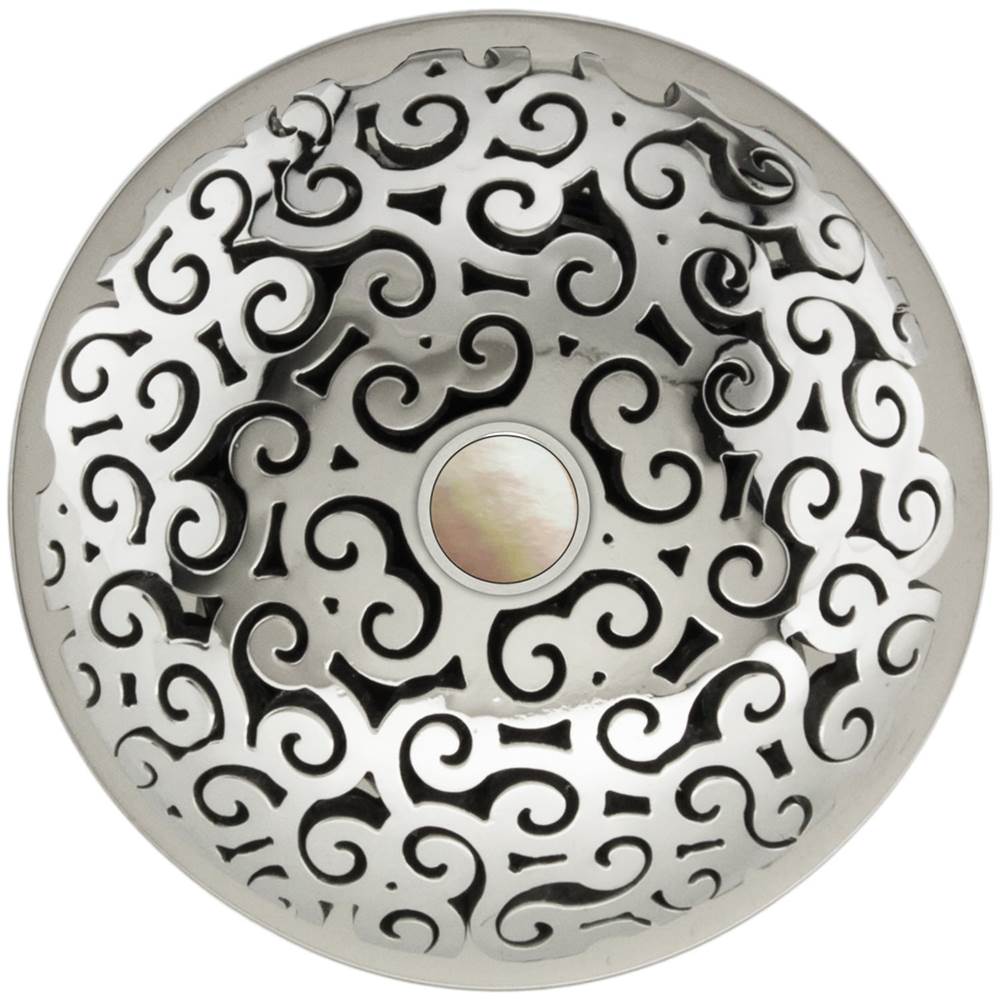 Linkasink - Swirl Grid with Mother of Pearl Screw - Polished Smooth Stainless Steel