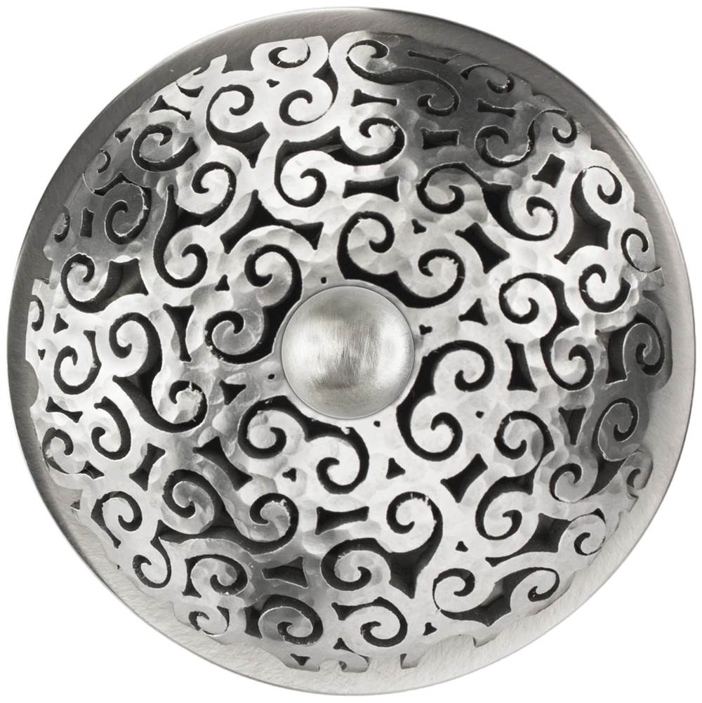 Linkasink - Swirl Grid with Sphere Screw - Satin Hammered Stainless Steel