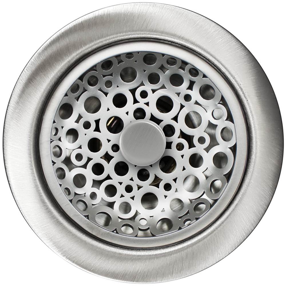 Linkasink - Loop Disposal Flange with Decorative Basket Strainer Stopper - Satin Smooth Finish
