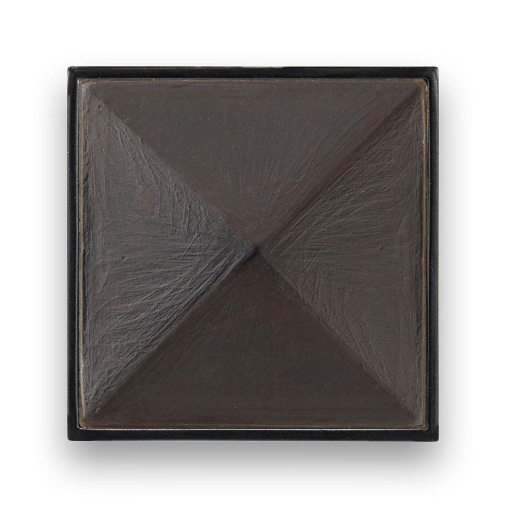 Linkasink - 3'' Artisan Glass Prism Vanity Hardware, Small Square with Black Prism - Matte Black with Black Prism Glass