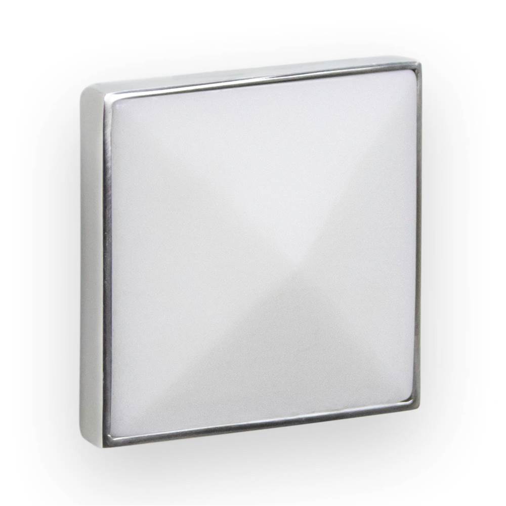 3'' Artisan Glass Prism Vanity Hardware, Small Square with White Prism