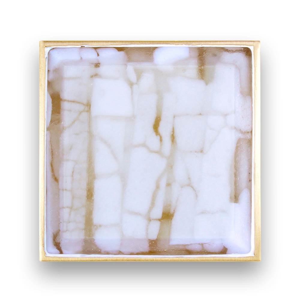 Tuxedo with 3'' White Tiger Artisan Glass Prism, 36'' Wide Vanity, White, Satin Brass Hardware with White Glass, 36'' x 22'' x 33.5'' (without vanity top)