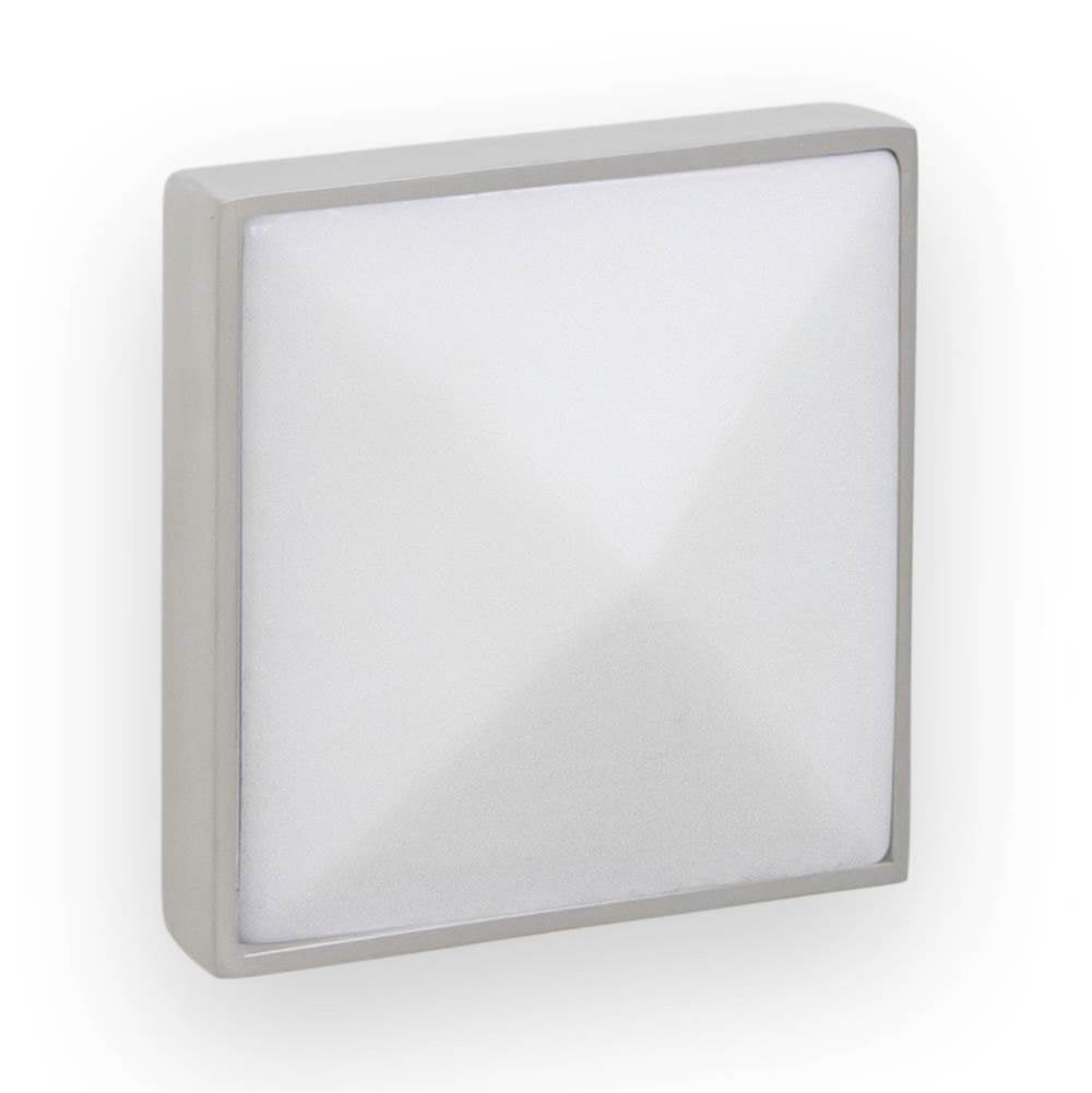 3'' Artisan Glass Prism Vanity Hardware, Small Square with White Prism