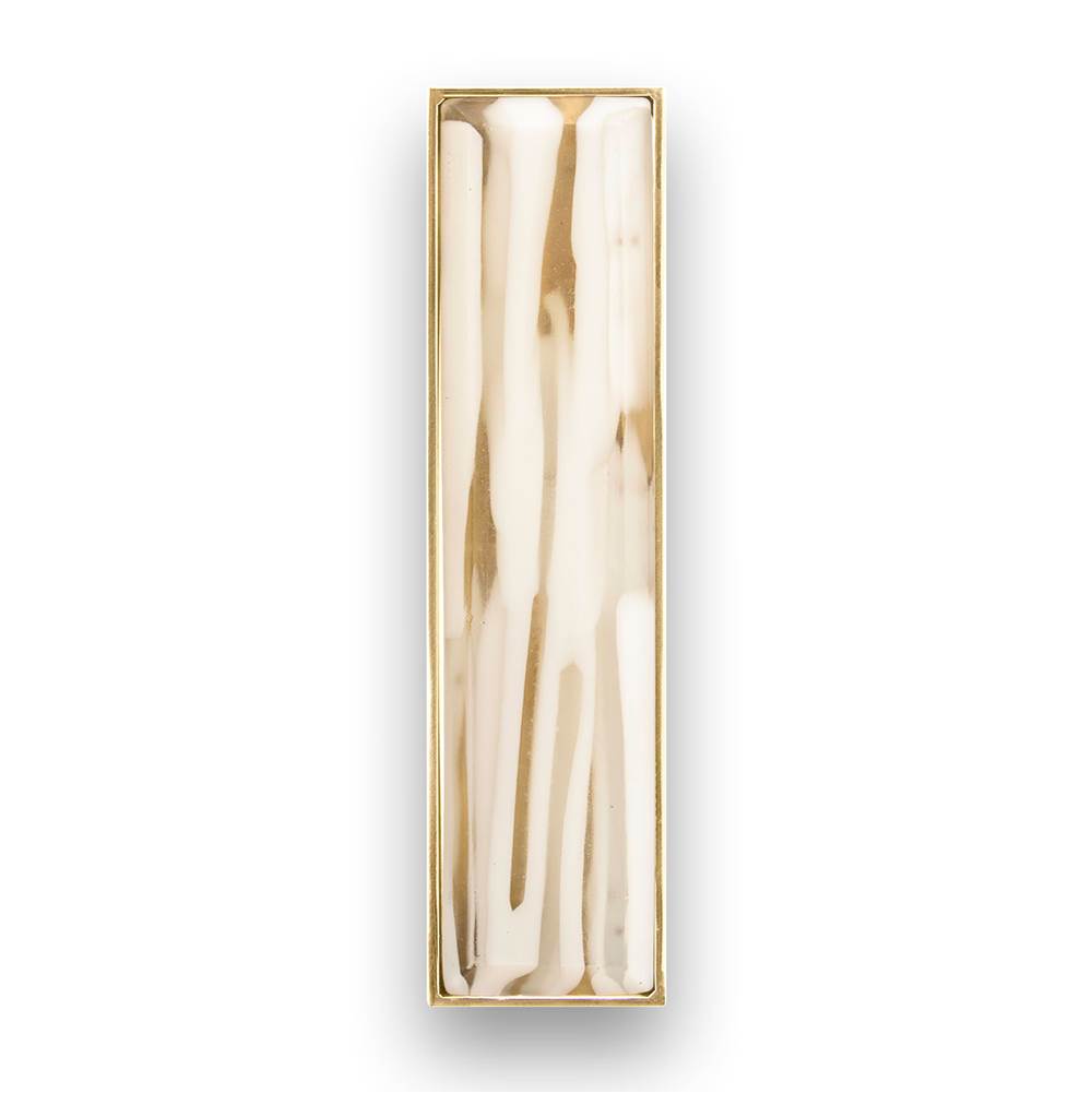 TUXEDO with 8'' Artisan Glass Prism Hardware 24'' Wide Vanity, White, Polished Brass Hardware, 24'' x 22'' x 33.5'' (without vanity top)
