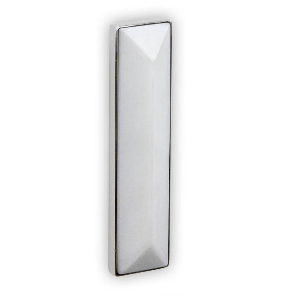 8'' Artisan Glass Prism Vanity Hardware, Small Rectangle with White Prism
