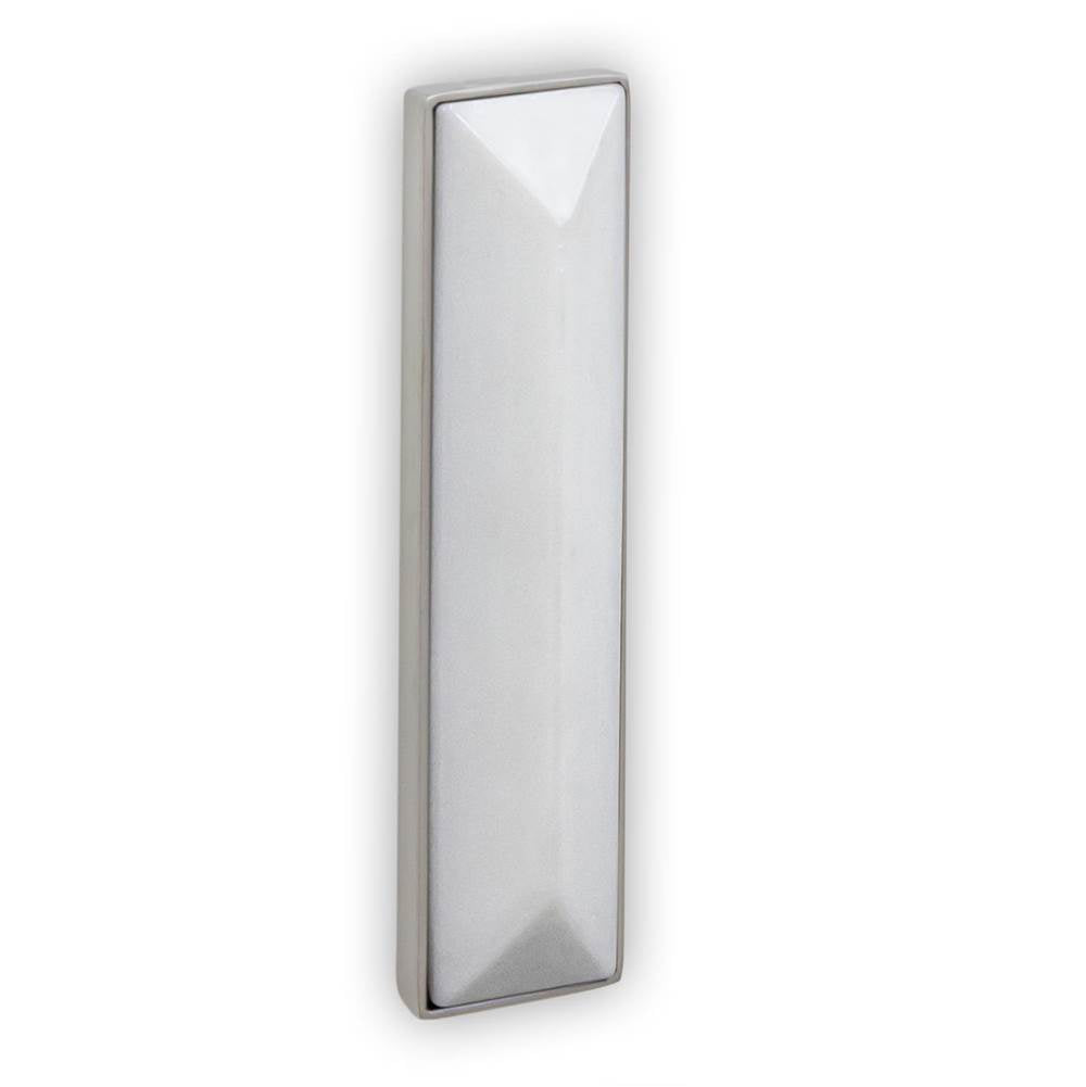 8'' Artisan Glass Prism Vanity Hardware, Small Rectangle with White Prism