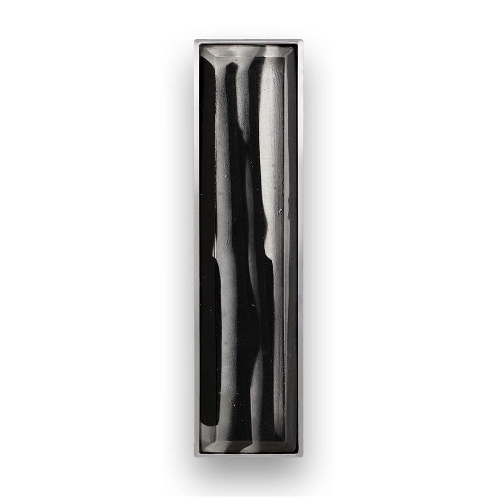 Linkasink - 8'' Artisan Glass Prism Vanity Hardware, Small Rectangle with Black Tiger Prism - Satin Nickel with Black Tiger Prism Glass