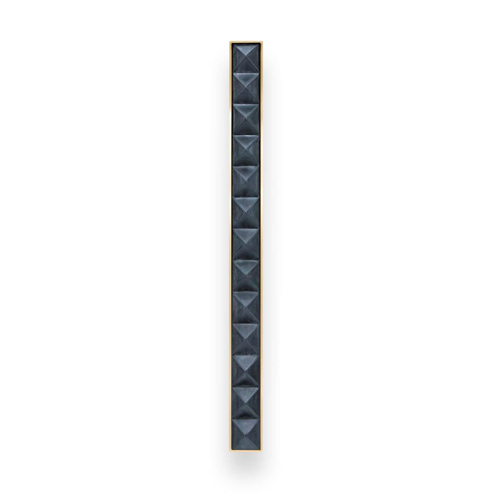 MOTHER OF PEARL with 18'' Artisan Glass Pyramid Hardware 24'' Wide Vanity, Black, Polished Brass Hardware, 24'' x 22'' x 33.5'' (without vanity top)