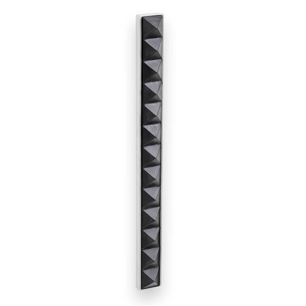 18'' Artisan Glass Prism Vanity Hardware, Large Rectangle with Black Pyramid