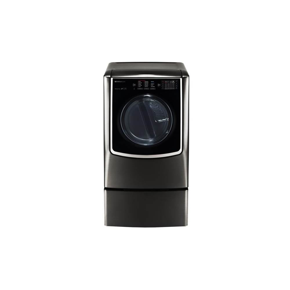 LG Appliances - LG SIGNATURE 9.0 cu. ft. Large Smart wi-fi Enabled Electric Dryer w/ TurboSteam - Black Stainless Steel