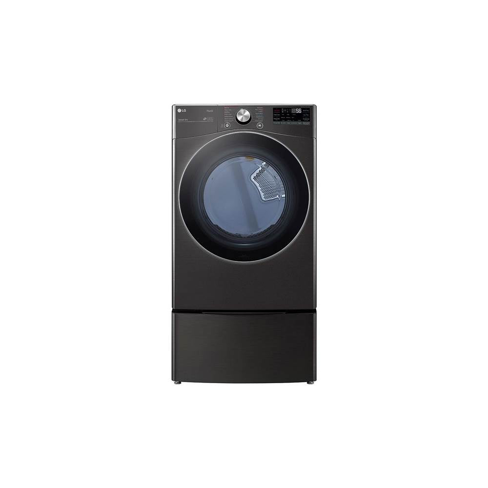 LG Appliances - 7.4 cu.ft. Ultra Large Capacity Gas Dryer with Sensor Dry, TurboSteam Technology and Wi-Fi Connectivity, Black Steel - Black Stainless Steel