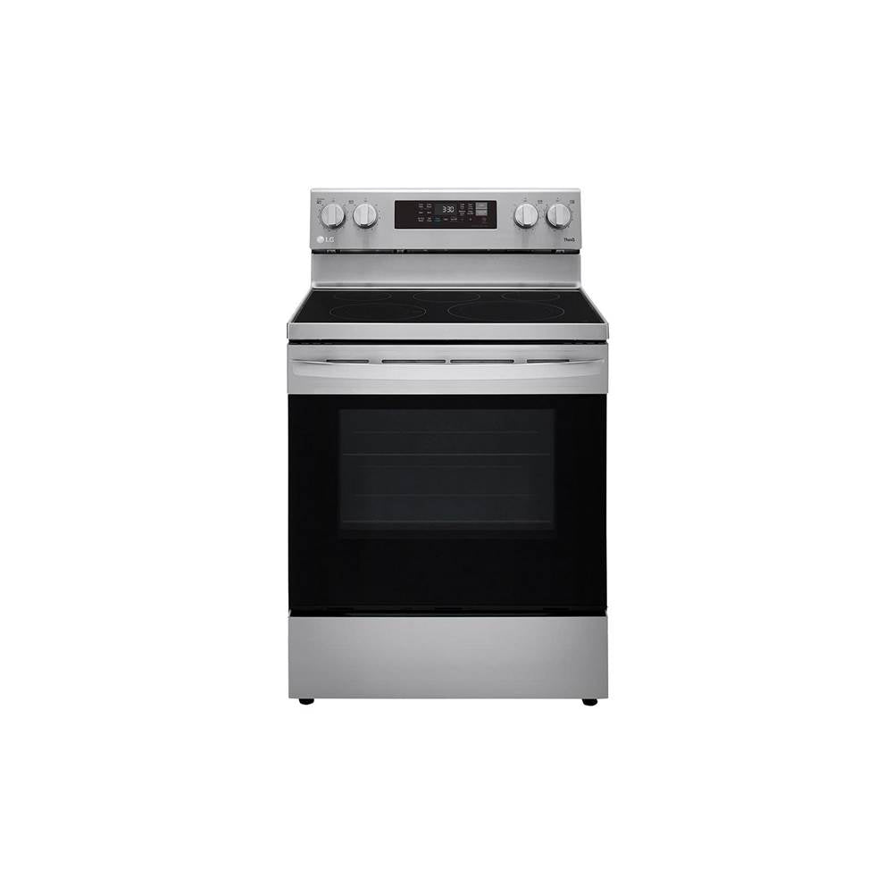 LG Appliances - 6.3 cu ft. Smart Wi-Fi Enabled Fan Convection Electric Range with Air Fry and EasyClean - Stainless Steel
