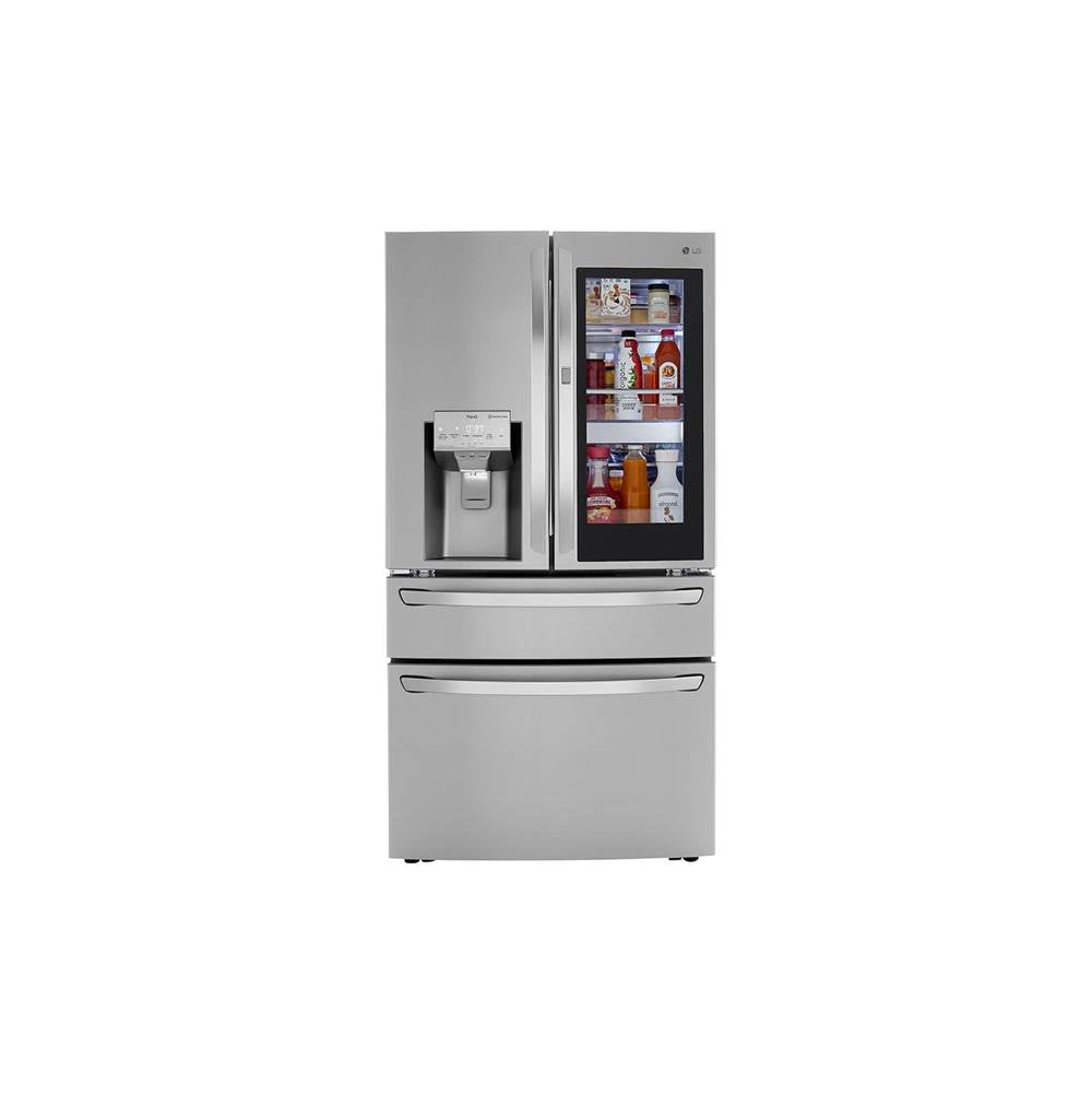 LG Appliances - 23 cu.ft. 4-Door French Door, Counter Depth, InstaView Door-in-Door, Fully Convertible Drawer, PrintProof Stainless Steel - Stainless Steel