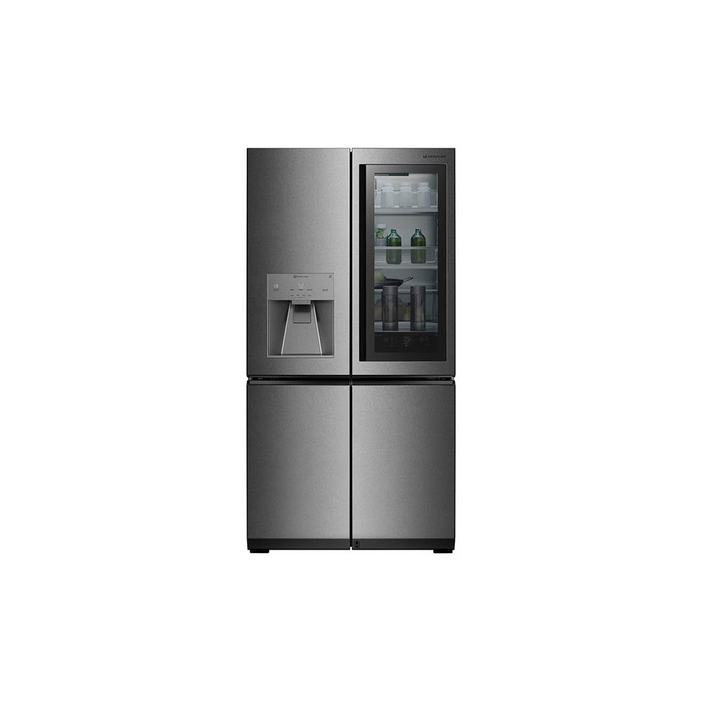 LG Appliances - LG SIGNATURE 31 cu. ft. Smart wi-fi Enabled InstaView Door-in-Door Refrigerator - Textured Steel