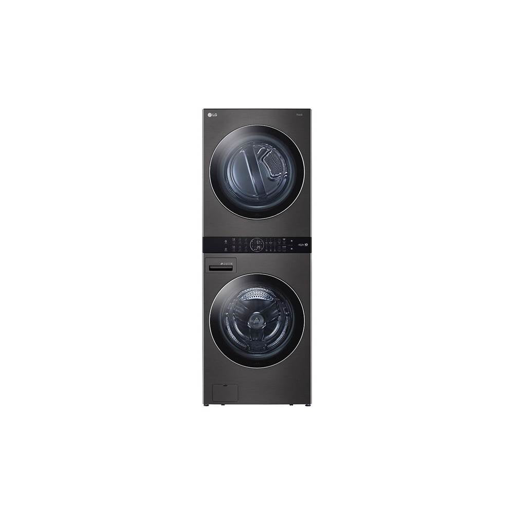 LG Appliances - 4.5 cu.ft. Washer, 7.4 cu.ft. Electric Dryer, Washtower with Center Control, TurboWash360 and TurboSteam, Black Steel - Black Stainless Steel
