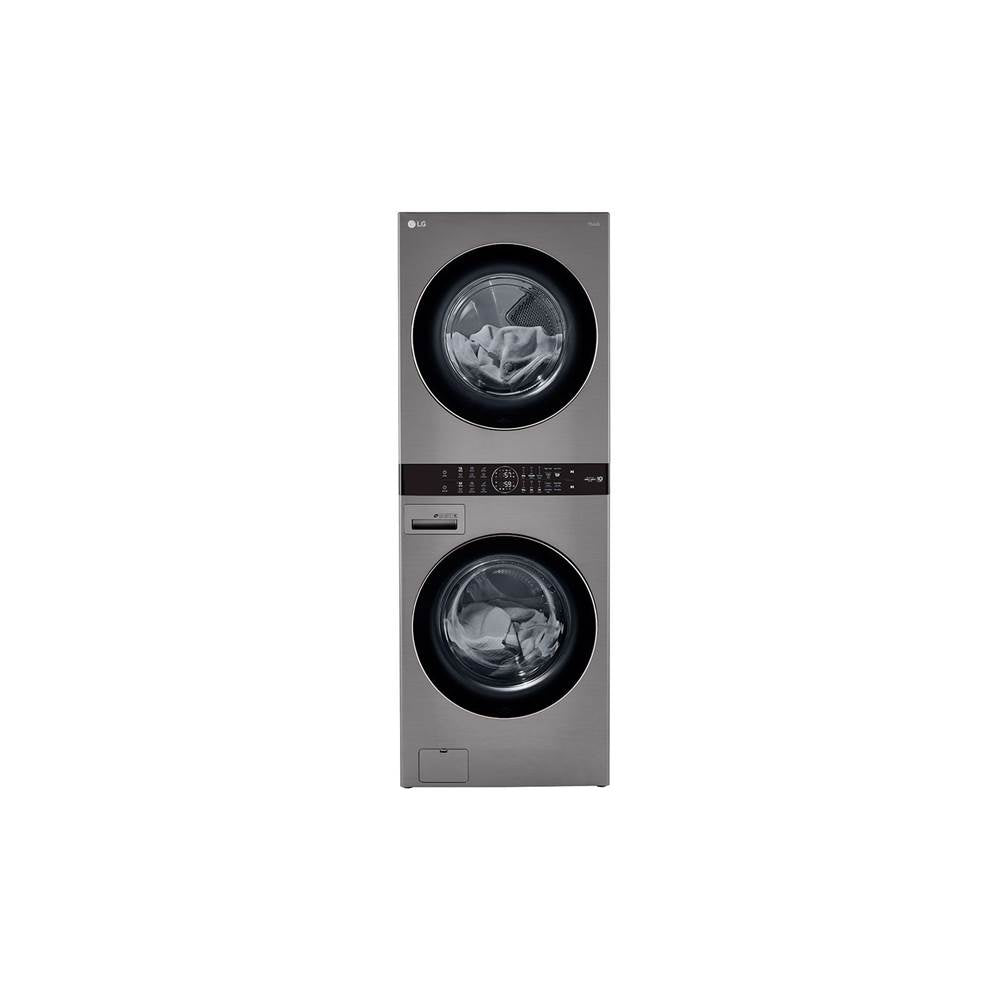 LG Appliances - 4.5 cu.ft. Washer, 7.4 cu.ft. Gas Dryer, Washtower with Center Control, Graphite - Graphite Steel