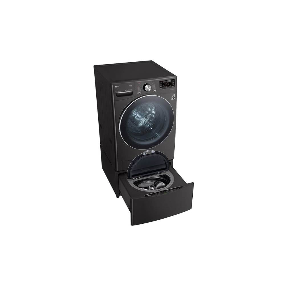 LG Appliances - 5.0 cu.ft. Ultra Large Capacity Front Load Washer with AIDD, TurboWash, Steam and Wi-Fi Connectivity, Black Steel - Black Stainless Steel