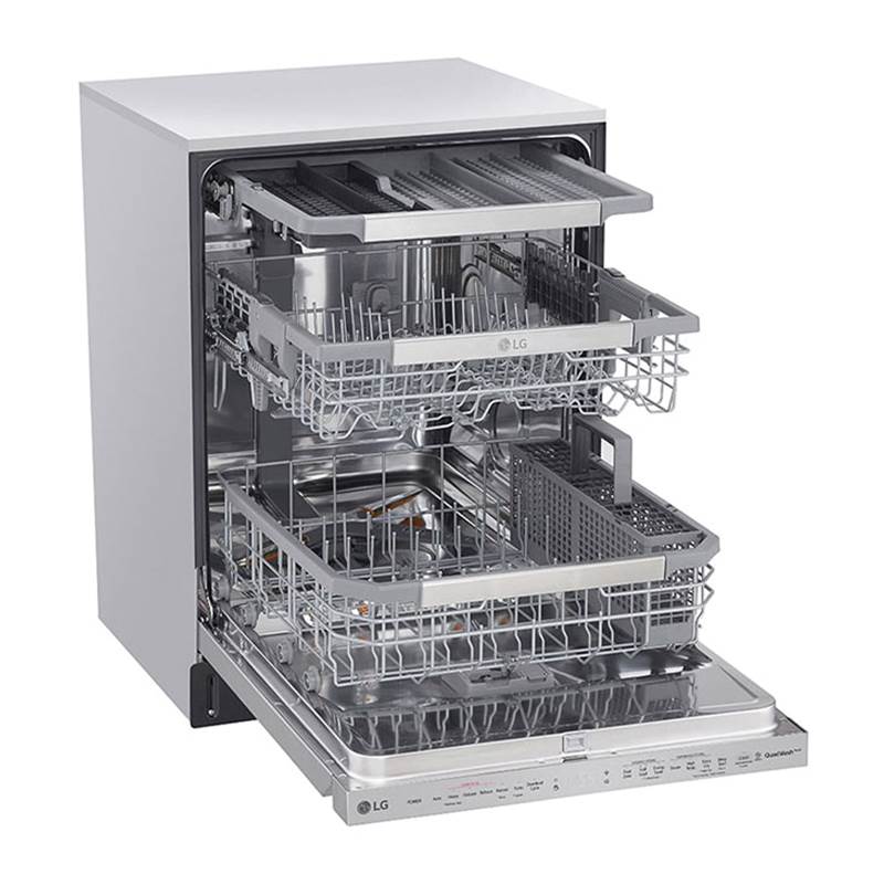 Top Control with towel bar, 44dB, TrueSteam, 3rd Rack (Fixed), Glide Rail, Fingerprint Resistant Stainless Steel