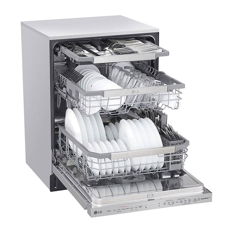 Top Control with towel bar, 44dB, TrueSteam, 3rd Rack (Fixed), Glide Rail, Fingerprint Resistant Stainless Steel