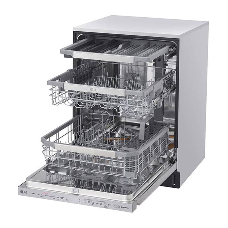 Top Control with towel bar, 44dB, TrueSteam, 3rd Rack (Fixed), Glide Rail, Fingerprint Resistant Stainless Steel