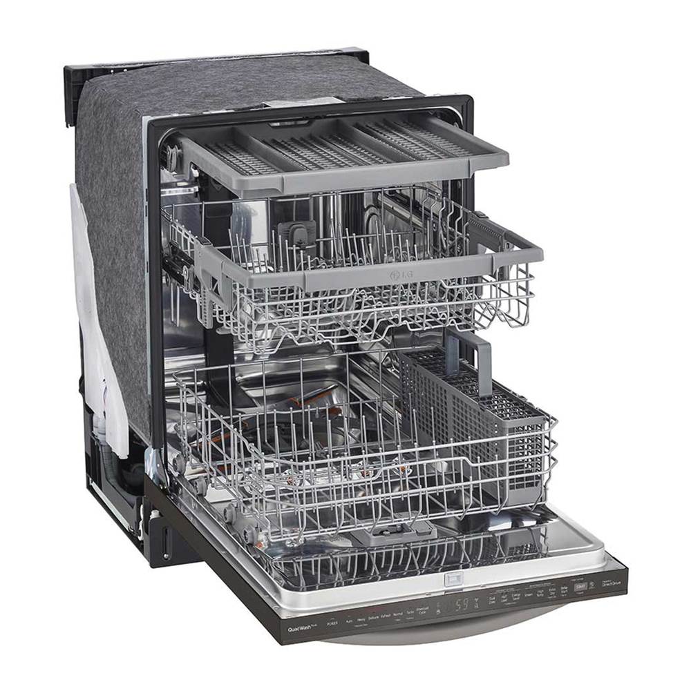 Top Control with Towel Bar, TrueSteam, 46 dB, Smart Wi-Fi, QuadWash, Dynamic Dry, 3rd Rack, PrintProof Black Stainless Steel