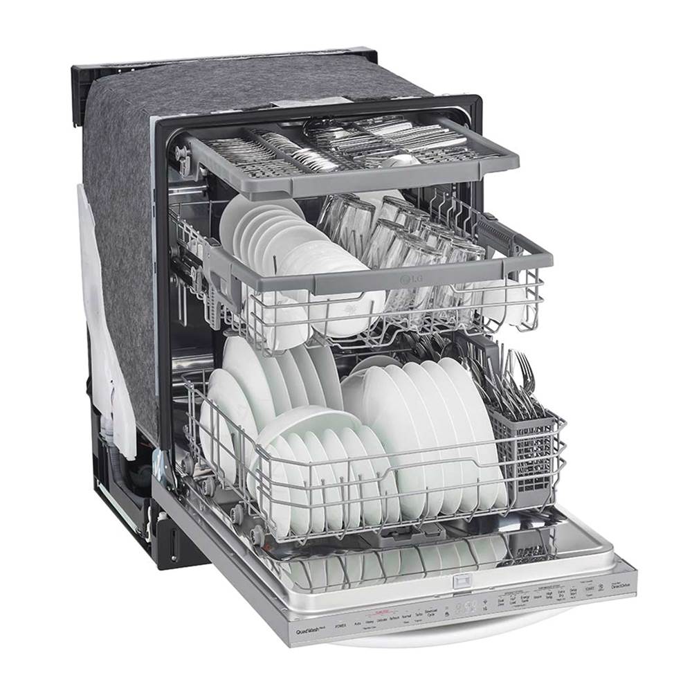 Top Control with Towel Bar, TrueSteam, 46 dB, Smart Wi-Fi, QuadWash, Dynamic Dry, 3rd Rack, PrintProof Black Stainless Steel