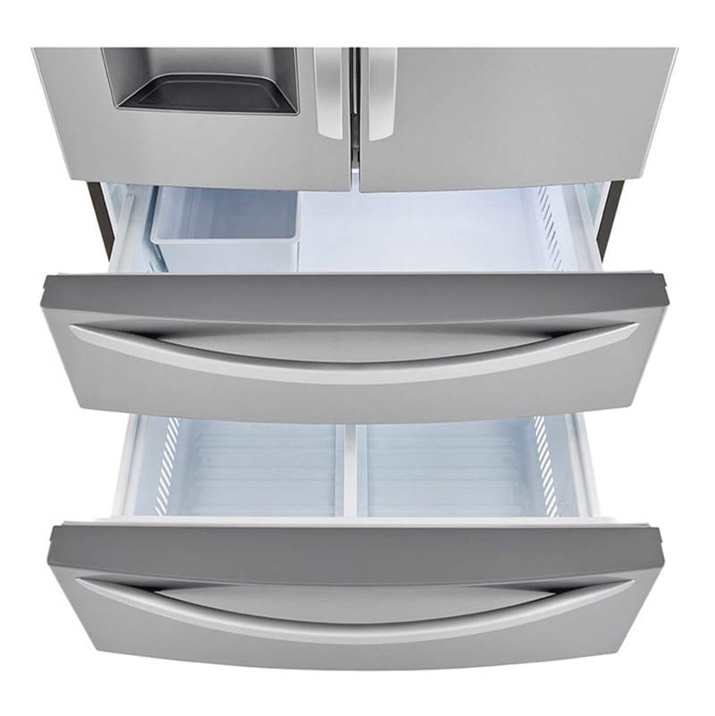 22 cu.ft. 4 Door French Door, Counter Depth, Double Freezer, Print Proof Stainless Steel