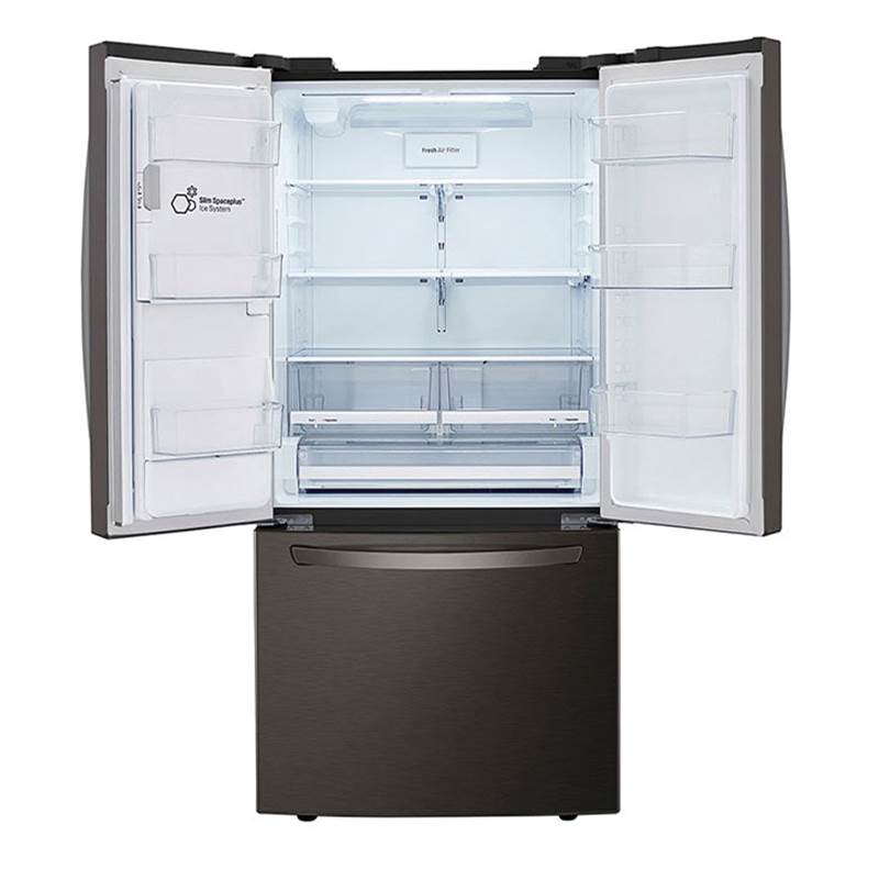 ADA Compliant, 25 cu.ft. 3-Door French Door, 33'' Standard Depth, Ice and Water Dispenser, Slim Door Ice, PrintProof Black Stainless Steel
