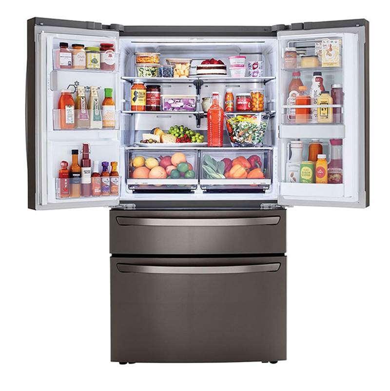 23 cu.ft. 4-Door French Door, Counter Depth, InstaView Door-in-Door, Fully Convertible Drawer, PrintProof Black Stainless Steel
