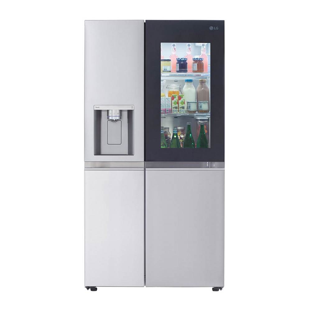 LG Appliances - Side By Side Refrigerator, 27 cu-ft, InstaView Only, Dual Ice Maker with Craft Ice, PrintProof Stainless Steel - Stainless Steel