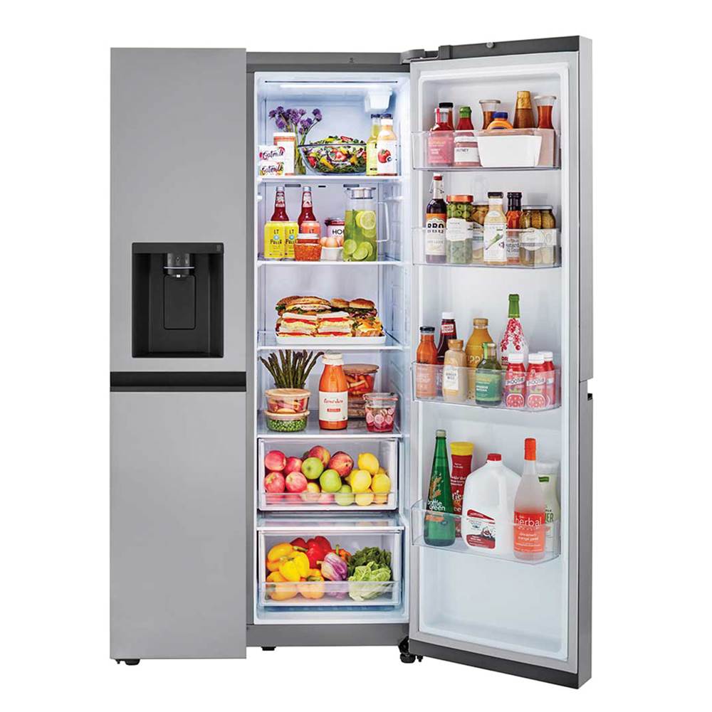 Side By Side Refrigerator, 27 cu-ft, External Ice and Water Dispenser, Print Proof Stainless Look