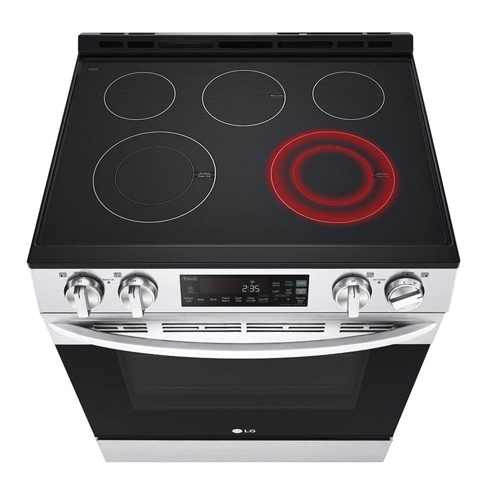 Electric Single Oven Slide-in Range, 6.3 cu-ft, EasyClean plus Self Clean, ThinQ, Printproof Stainless Steel
