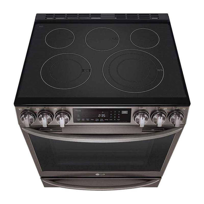 ADA Compliant, 6.3 cu.ft. Electric Single Oven Slide-in Range, Instaview, Air Fry, ProBake Convection, Printproof Black Stainless Steel