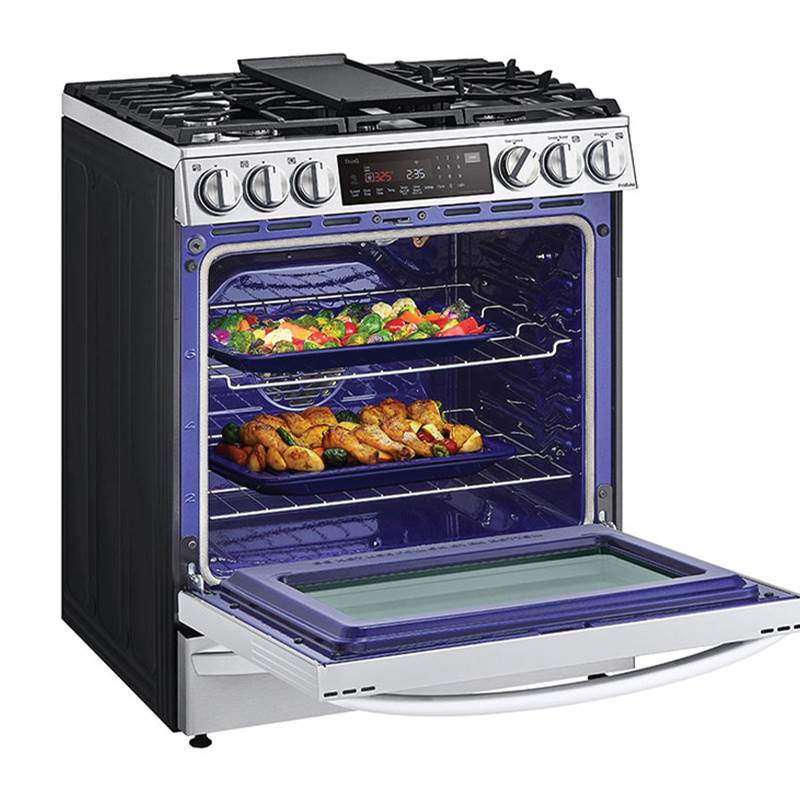 6.3 cu.ft. Gas Single Oven Slide-in Range, Instaview, Air Fry, ProBake Convection, Printproof Stainless Steel