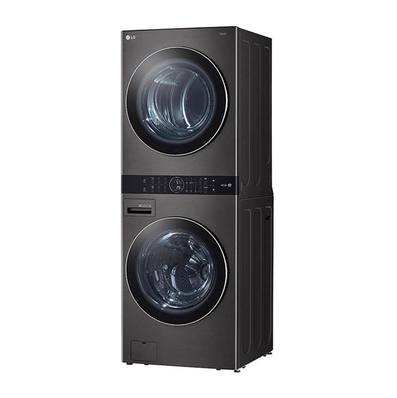 4.5 cu.ft. Washer, 7.4 cu.ft. Electric Dryer, Washtower with Center Control, TurboWash360 and TurboSteam, Black Steel