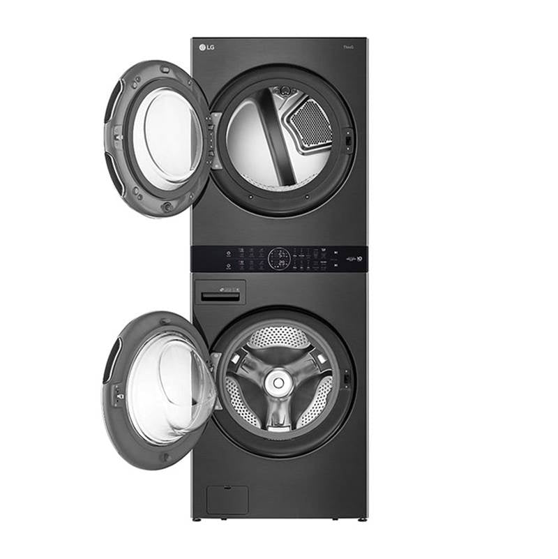 4.5 cu.ft. Washer, 7.4 cu.ft. Electric Dryer, Washtower with Center Control, TurboWash360 and TurboSteam, Black Steel
