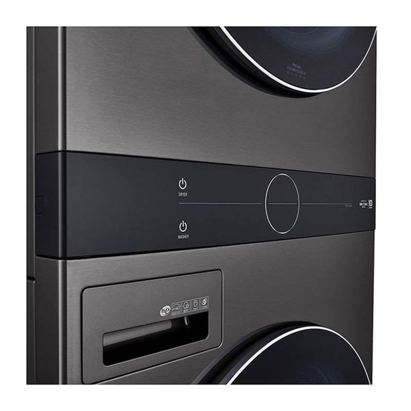 4.5 cu.ft. Washer, 7.4 cu.ft. Electric Dryer, Washtower with Center Control, TurboWash360 and TurboSteam, Black Steel