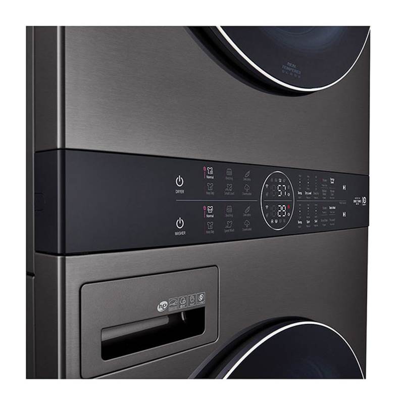 4.5 cu.ft. Washer, 7.4 cu.ft. Electric Dryer, Washtower with Center Control, TurboWash360 and TurboSteam, Black Steel
