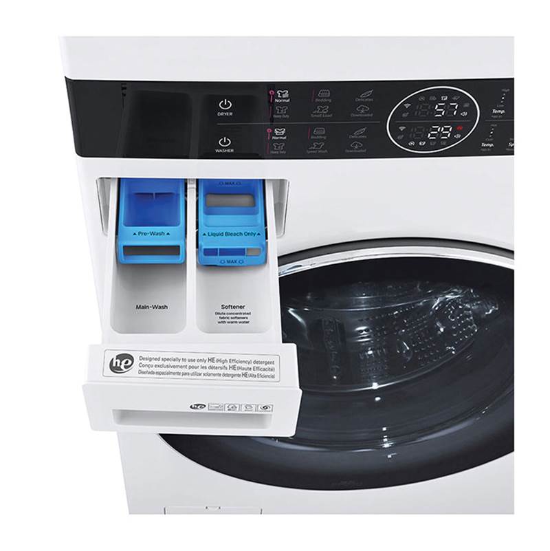 4.5 cu.ft. Washer, 7.4 cu.ft. Electric Dryer, Washtower with Center Control, TurboWash360 and TurboSteam, Black Steel